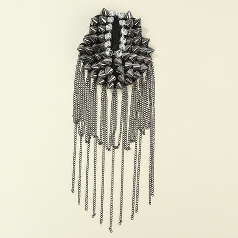 Metal tassel shoulder badges are popular in Europe and America, cross-border diamond inlaid clothing accessories, accessories, suits, fashion clothing accessories