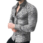 Men Shirt Long Sleeve Top  Floral Male Blouse Casual Shirts Summer Autumn Shirts hawaiian Men Clothes camisa masculina