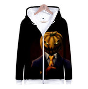 Halloween Long Hoodie Women Men Zipper Casual Sweatshirt