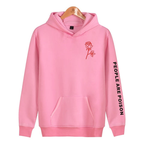 Summer Latest Hip Hop People Are Poison Rose Print Hoodies High Quality Men Women Unisex Hooded Sweatshirt