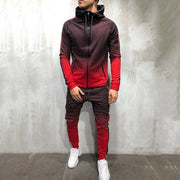 Zipper Tracksuit Men Set Sporting 2 Pieces Sweatsuit Men Clothes Printed Hooded Hoodies Jacket Pants Track Suits