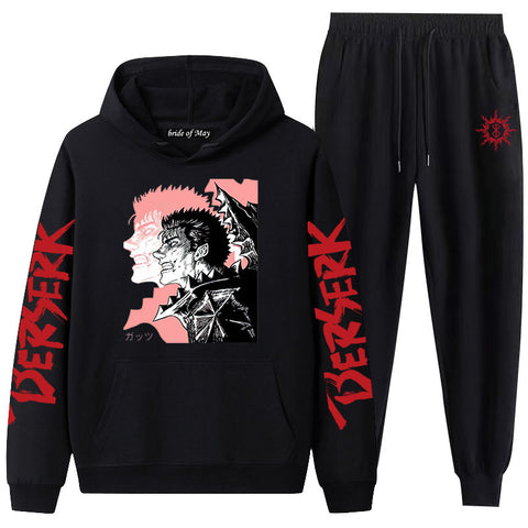 Bersek Sword Legend Couple Sweater Pants Hoodie Set for Men and Women