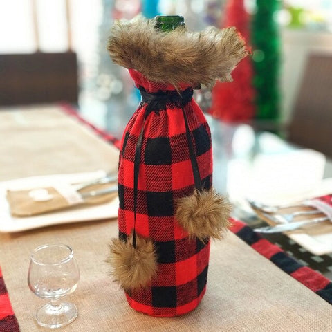 New Year Latest Santa Claus Snowman Wine Bottle Dust Cover Noel Christmas Decorations for Home Dinner Decor Christmas Gift