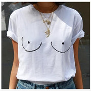 Funny TITTIES BOOBS BOOBIES Print New Women Tshirt Cotton Casual Shirt For Top Tee Girl Hipster Latest