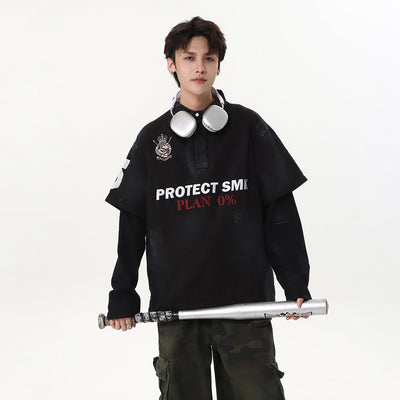 PLAN 0% - Premium Oversized Embroidered Polo Shirt
