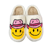 Denim smiling face pattern indoor cotton slippers for men and women plush