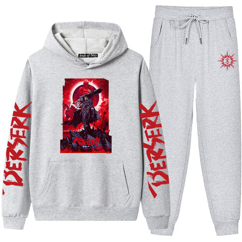 Bersek Sword Legend Couple Sweater Pants Hoodie Set for Men and Women