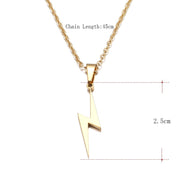 Stainless Steel Lightning Bolt Necklace Pendant for Women  Men Scar Necklace