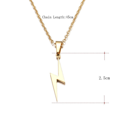 Stainless Steel Lightning Bolt Necklace Pendant for Women  Men Scar Necklace