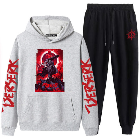 Bersek Sword Legend Couple Sweater Pants Hoodie Set for Men and Women