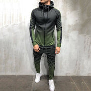 Zipper Tracksuit Men Set Sporting 2 Pieces Sweatsuit Men Clothes Printed Hooded Hoodies Jacket Pants Track Suits