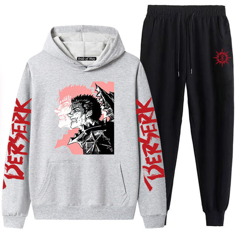 Bersek Sword Legend Couple Sweater Pants Hoodie Set for Men and Women