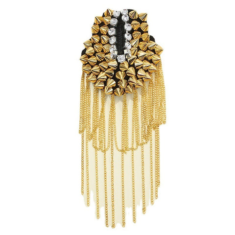 Metal tassel shoulder badges are popular in Europe and America, cross-border diamond inlaid clothing accessories, accessories, suits, fashion clothing accessories