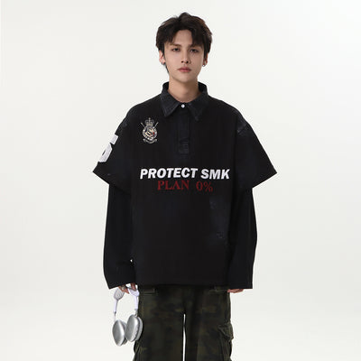 PLAN 0% - Premium Oversized Embroidered Polo Shirt